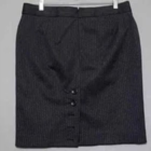 EXPRESS Design Studio Women's Black with Silver Stripes Pencil Skirt - Size 8 - Picture 7 of 9